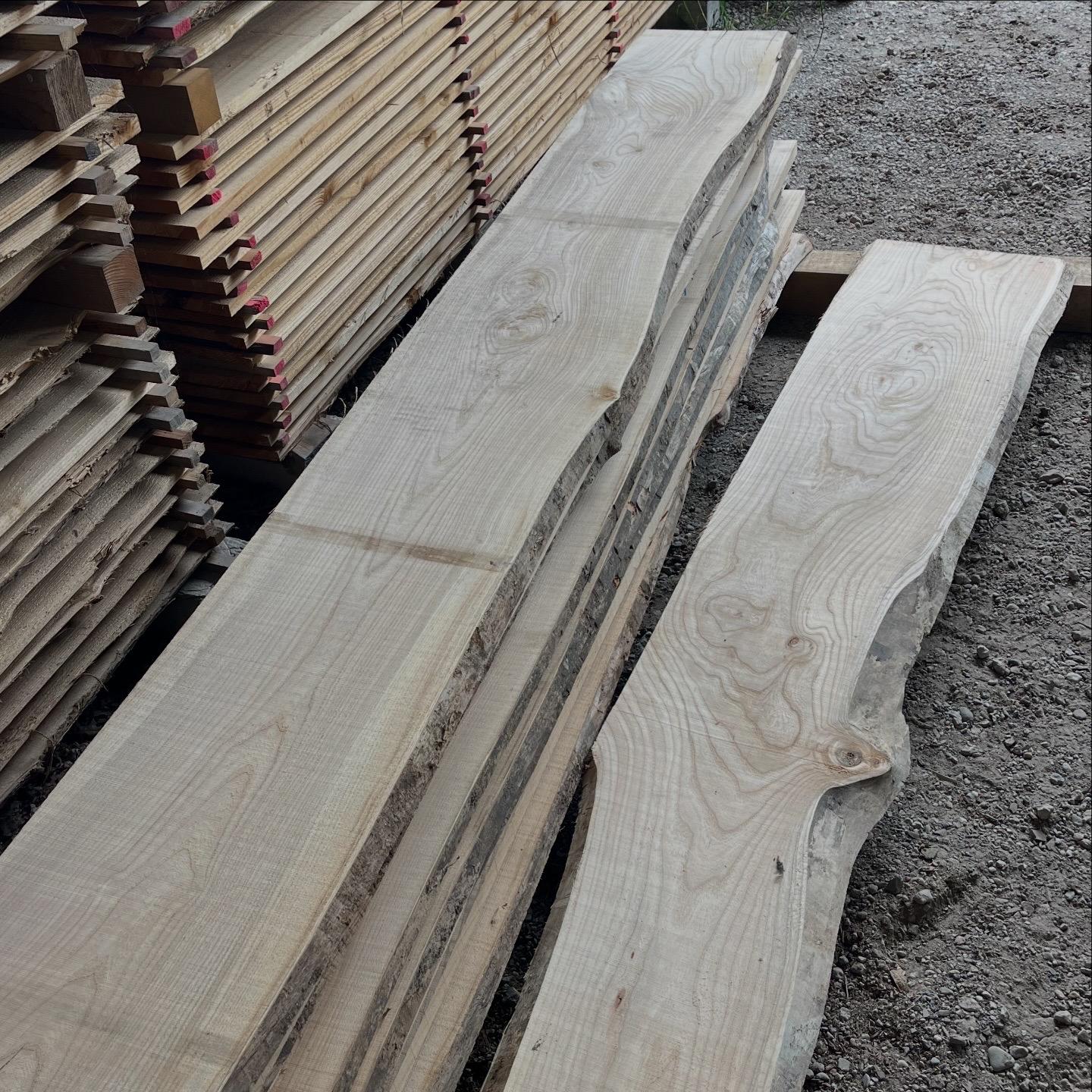 Locally sourced live-edge boards